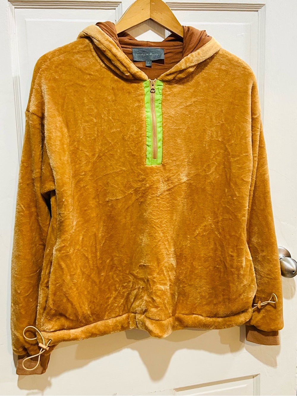 Anthropologie Sunday in Brooklyn Kelyn Teddy Hoodie Cozy Fuzzy Plush Size S - Picture 6 of 13